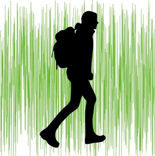 背包旅行客剪影