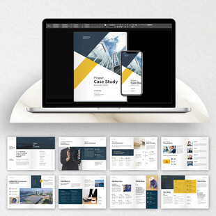 简洁黄色画册cdr设计模板