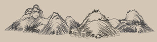 意境水墨线条山体结构