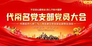 党支部党员大会会议展板 