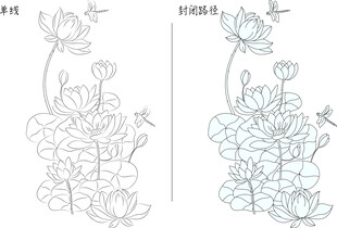 荷花蜻蜓 矢量图