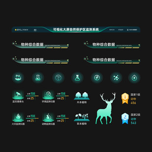 可视化大屏统计UI图标组件