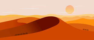 丝绸之路沙丘沙漠骆驼队夕阳云彩