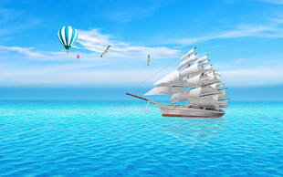 一帆风顺大海背景图