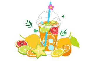 夏季避暑清爽青桔柠檬汁水果饮料