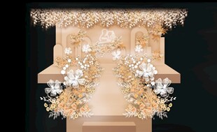 香槟色婚礼舞台设计效果图