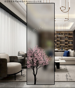 高清分层透明底屏风玻璃打印图