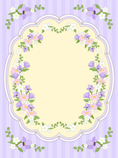 手绘卡通鲜花花边小清新明信片