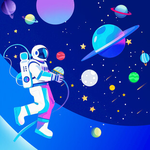 卡通宇航员