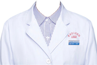 女白大褂条纹衬衫衣服素材