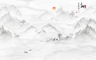 石纹山水背景墙