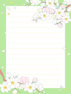 小清木兰花鲜花花卉信纸明信片