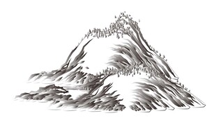 抽象线条山水画