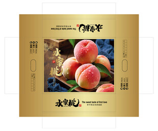 无锡水蜜桃包装平面展开图