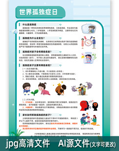 世界孤独症日海报青