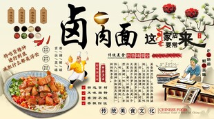 卤肉面背景墙