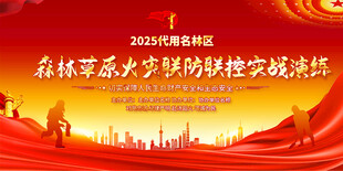 森林草原火演消防演练活动展板