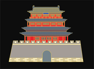 古城楼金属冰箱贴