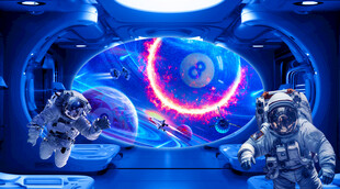 台球室宇航员背景墙