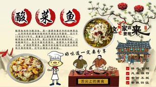 酸菜鱼背景墙