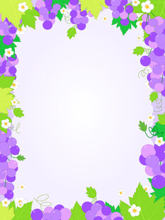 卡通可爱葡萄藤曼边框框架