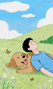 手绘春天主题插画