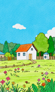 手绘春天主题插画