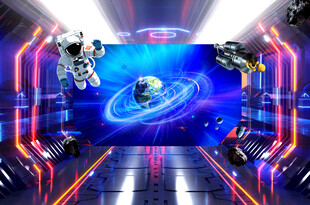 KTV太空舱科幻主题背景墙