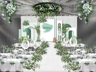 白绿婚礼韩式婚礼效果图