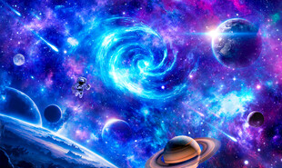 银河星空宇宙外太空黑洞星球背景