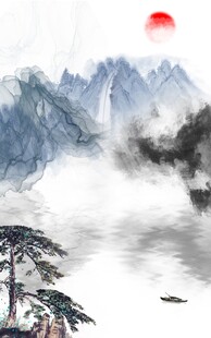 新中式意境山水玄关