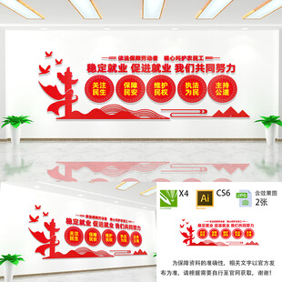 劳动局灵活就业标语文化墙