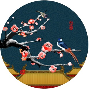 新中式圆形装饰画