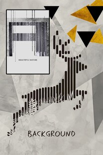 抽象几何麋鹿画