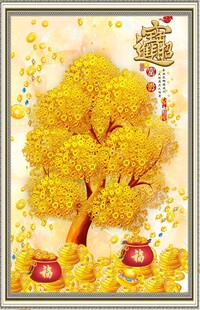 招财进宝发财树装饰画