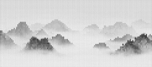 断续线条中式山水画