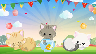 卡通猫宠物店背景