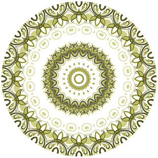 圆形绿色传统花纹