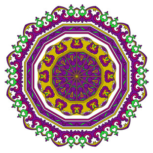 多彩圆形曼陀罗图案