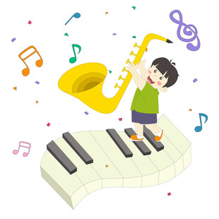 儿童音乐课钢琴萨克斯彩色音符