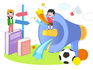 儿童运动会喇叭足球篮球羽毛球