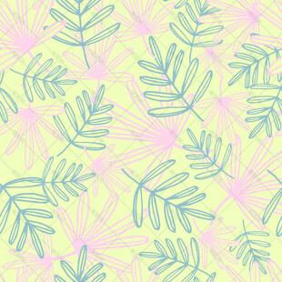 清新叶形几何图案背景