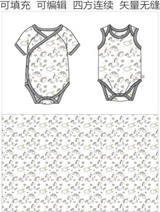 童装印花 婴童包屁衣 爬爬衣 