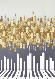 高级感抽象音乐画声乐室现代壁画