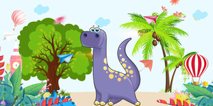 卡通恐龙背景墙