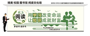 校园图书馆 阅读文化墙