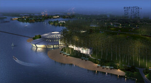 公园夜景效果图