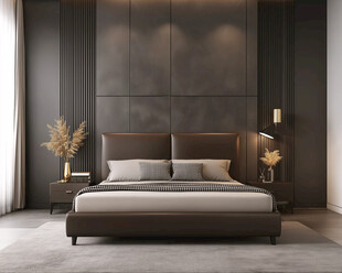 现代简约风卧室大床展示