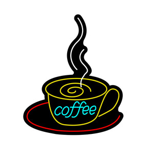 简约咖啡杯霓虹灯