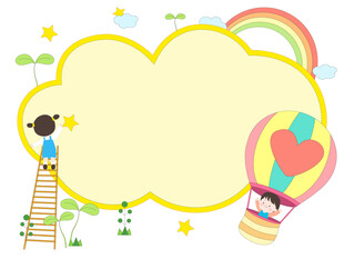 儿童教育耍热气球彩虹飞行卡通